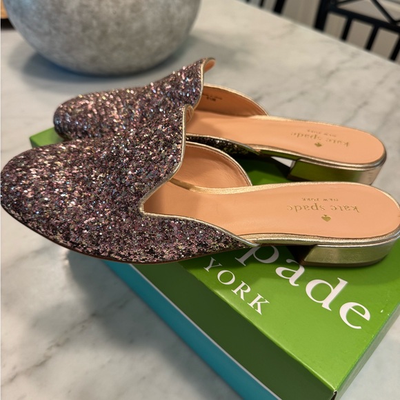 Kate Spade Andra Rose Gold Glitter Mules - Picture 6 of 10